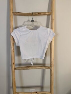 eye candy White Ribbed Crop Top